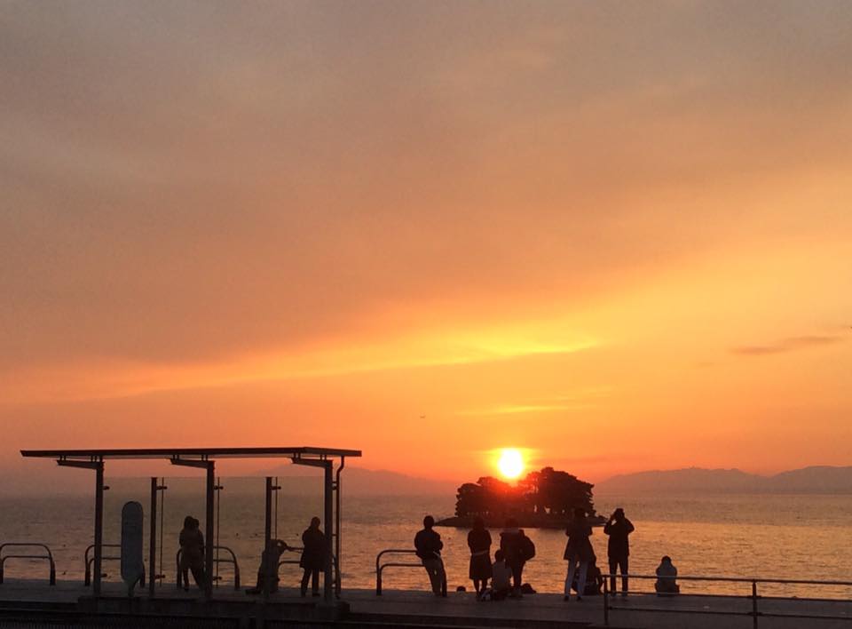 画像：宍道湖の夕日